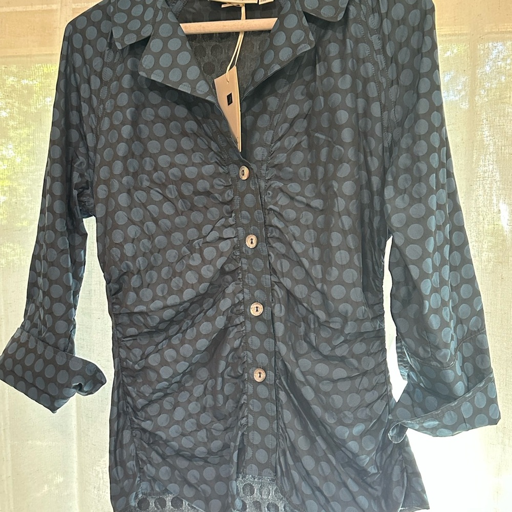Women's Blue Polka Dot Top
